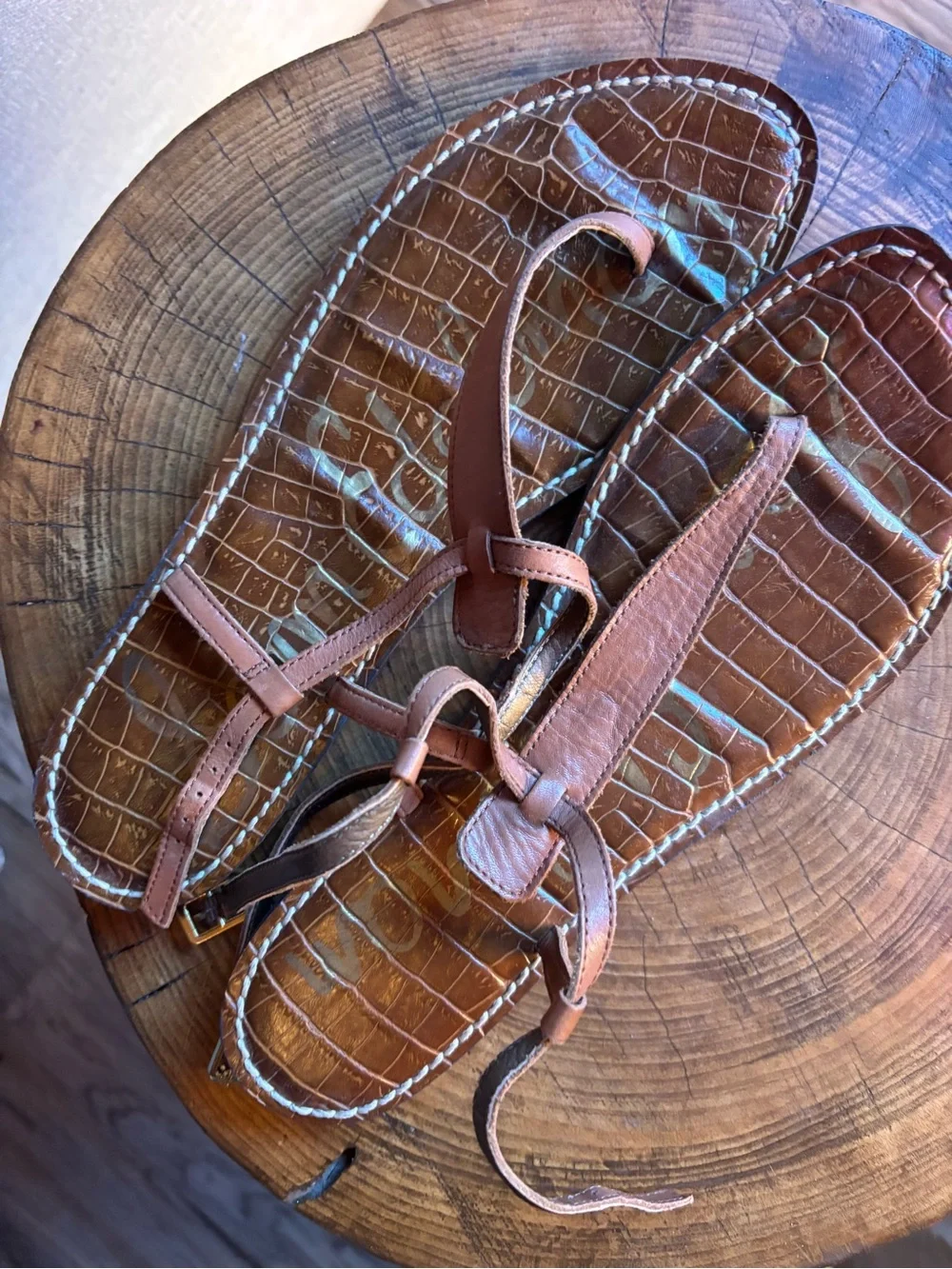 ✨SALE✨Sam Edelman / Gigi Thong Sandal - Brown Leather Sandals - Picture 11 of 12